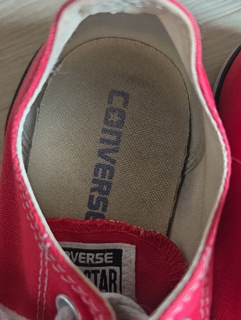 Converse Red Low-Top Canvas Sneakers with White Accents - Picture 6 of 10